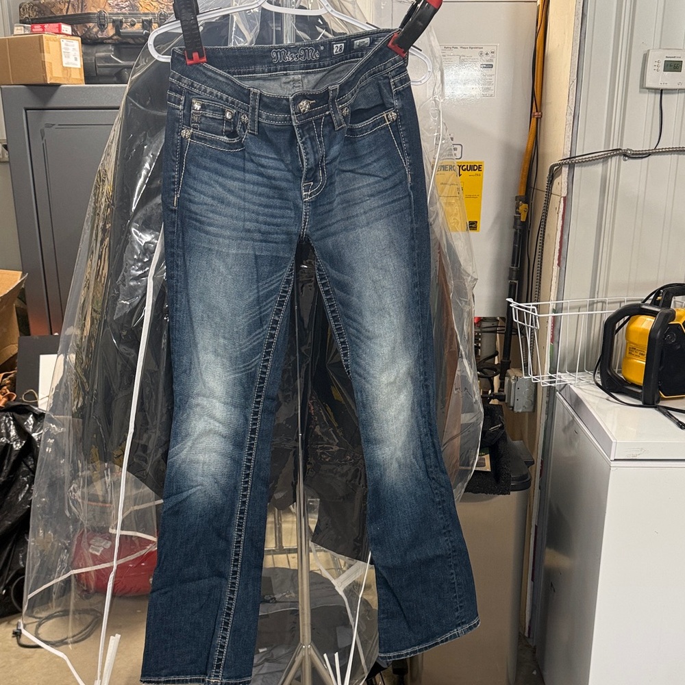 Miss Me Distressed Medium Blue Bootcut Jeans